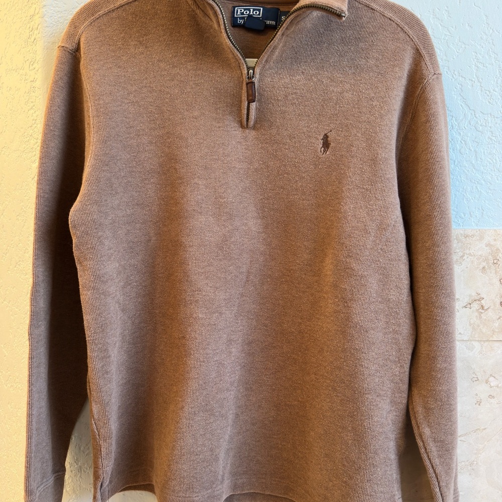 Polo by Ralph Lauren Men's Brown Zip-Up Sweater